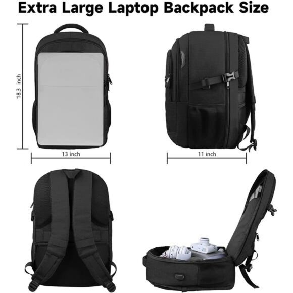jansport backpack with laptop sleeve Cool Backpack, 15-inch - Large Computer Bag Rucksack with 2 Compartments, Ergonomic Straps, Black bellroy gift Style:Pompompurin Apache Kid wilderness 24 plus thoughtful upgrades that